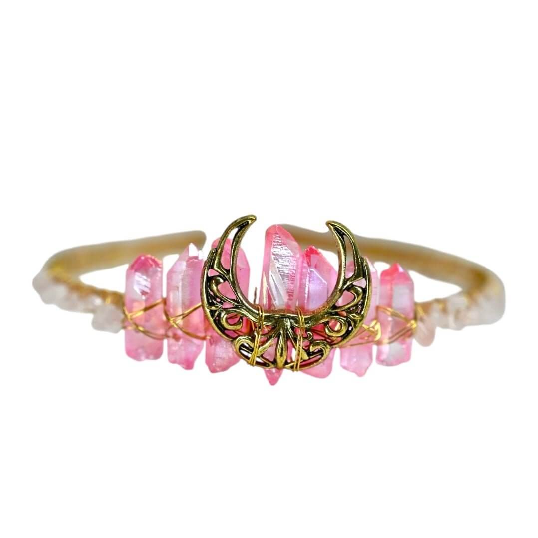Wunderschöne Rosenquarz-Tiara