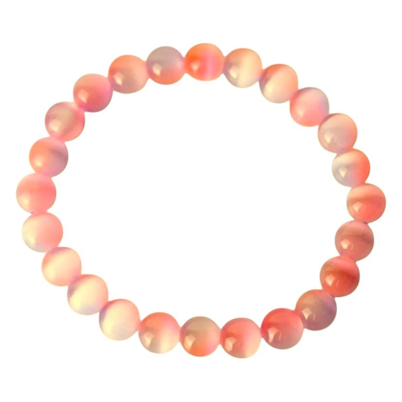 Rot Orangenes Katzenauge Kugelarmband