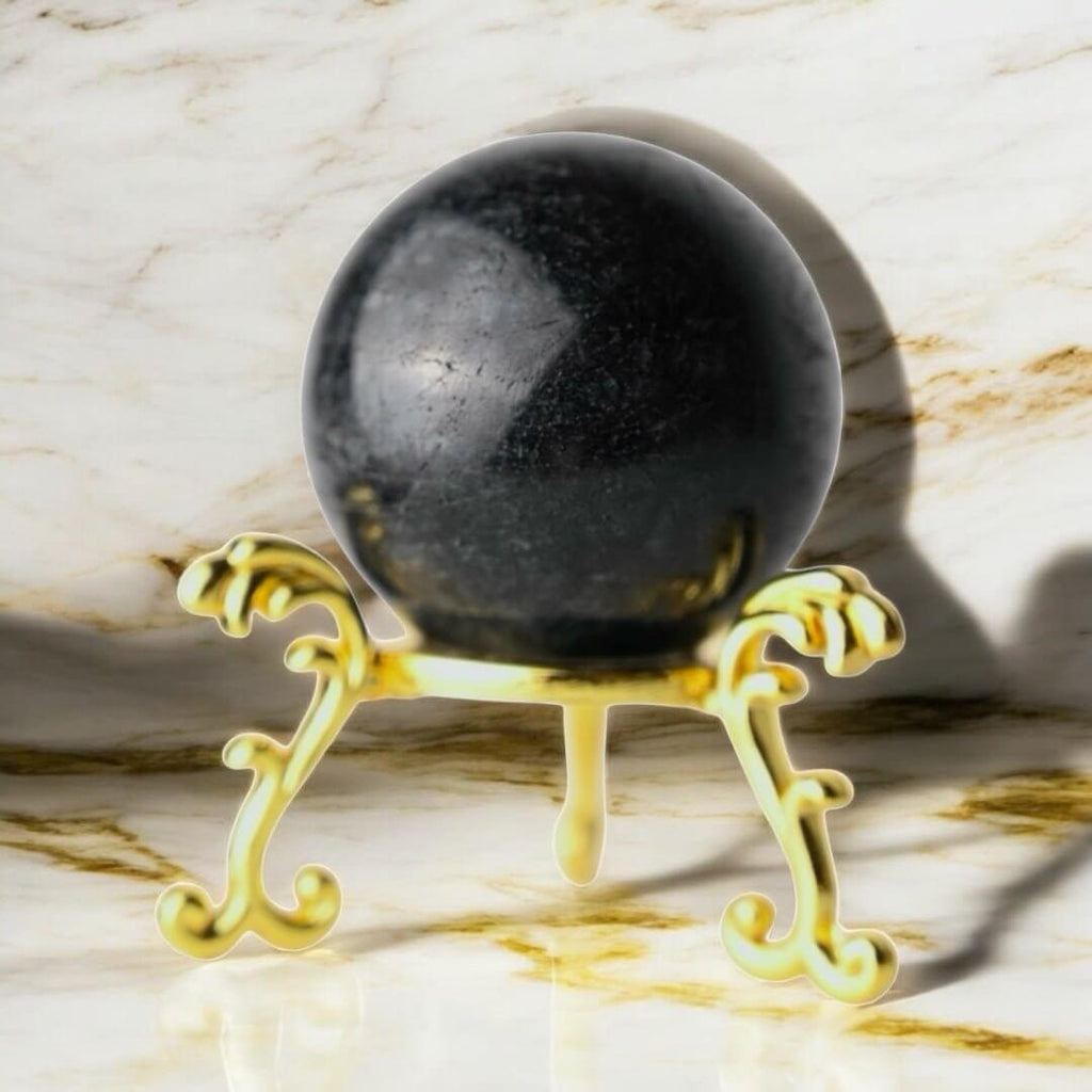 Schwarze Rutilquarz Kugel – faszinierendes Naturstück für Klarheit und Fokus