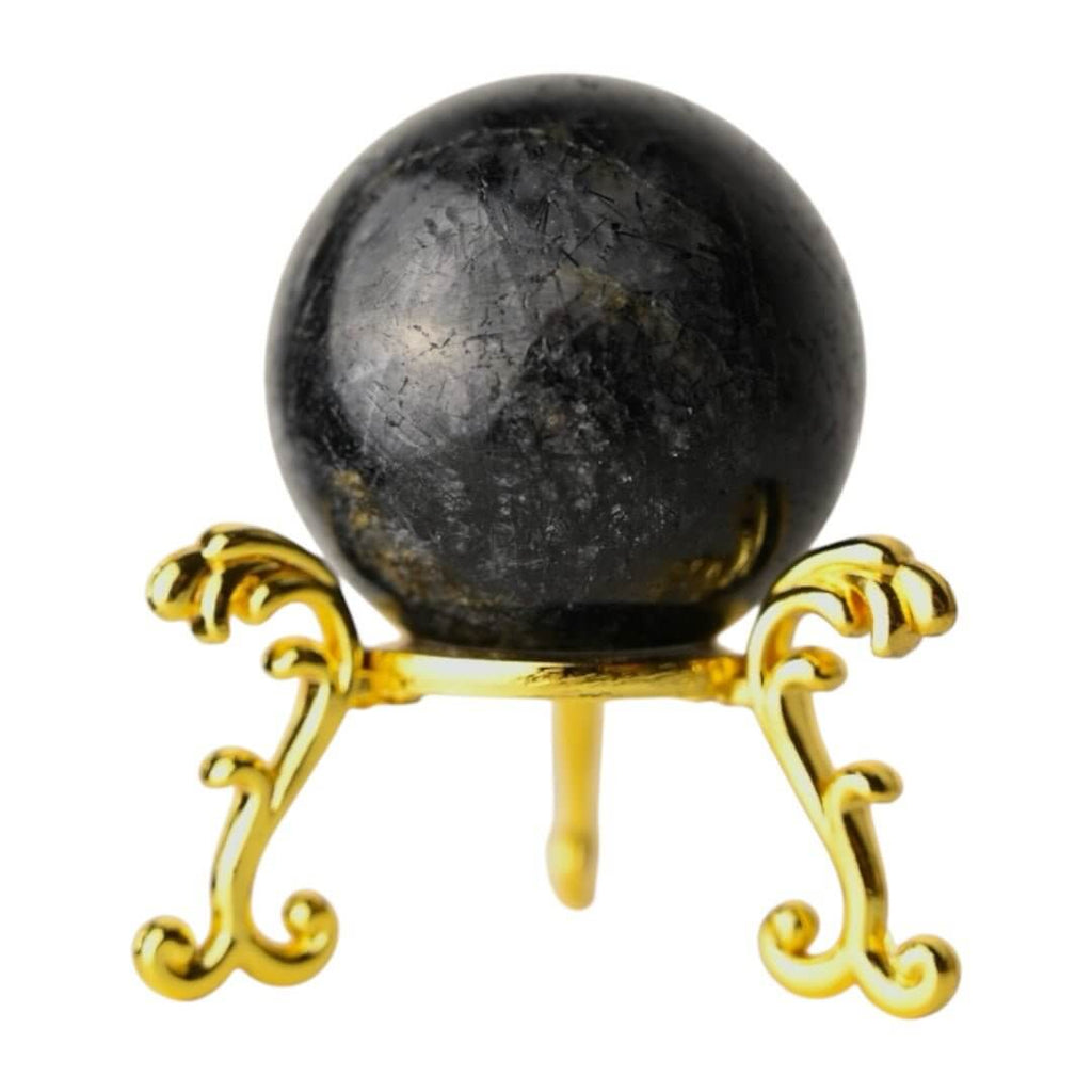 Schwarze Rutilquarz Kugel – faszinierendes Naturstück für Klarheit und Fokus