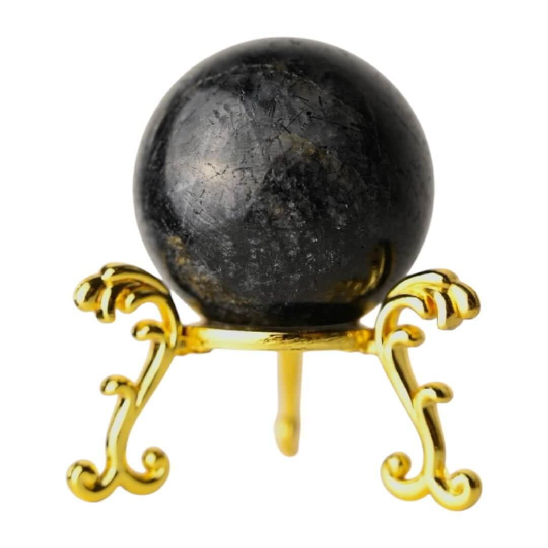 Schwarze Rutilquarz Kugel – faszinierendes Naturstück für Klarheit und Fokus