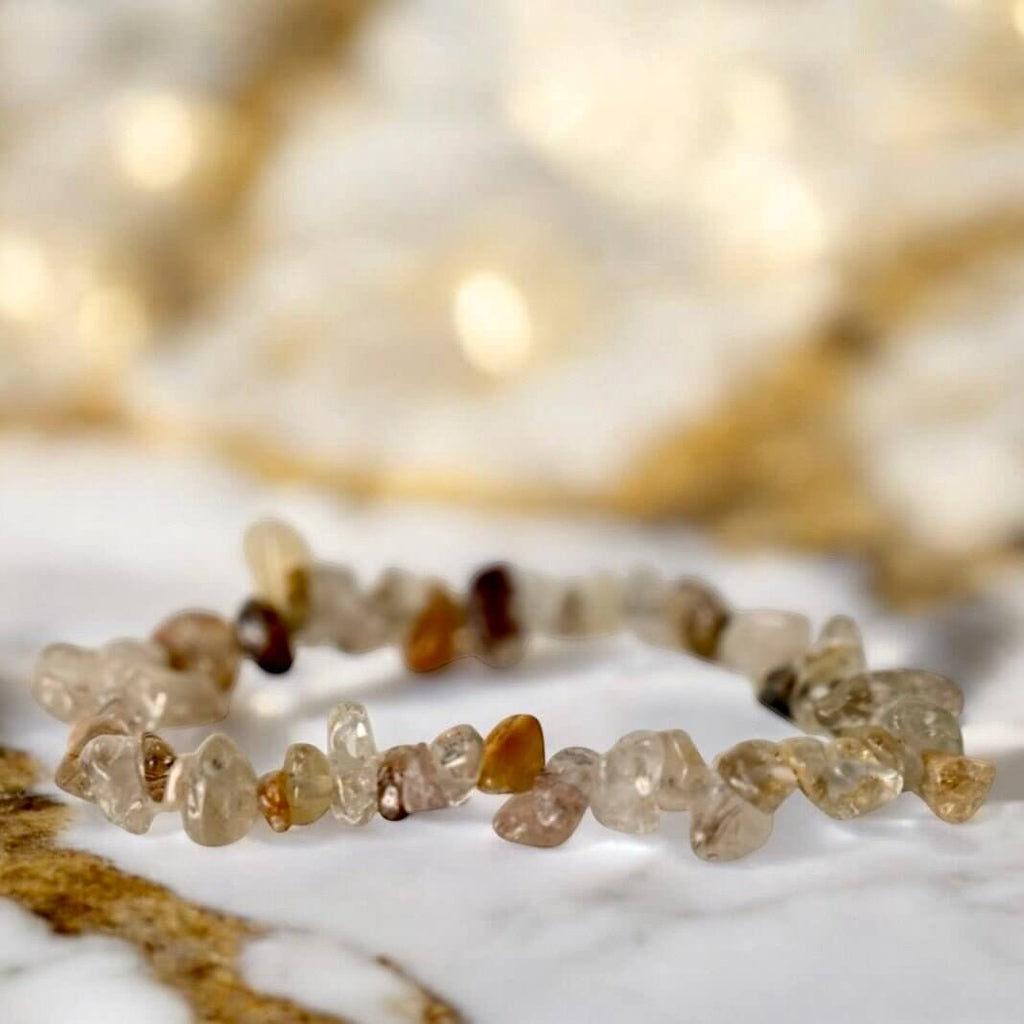 Rutilquarz Splitterarmband – Strahlende Energie für Fokus und innere Klarheit