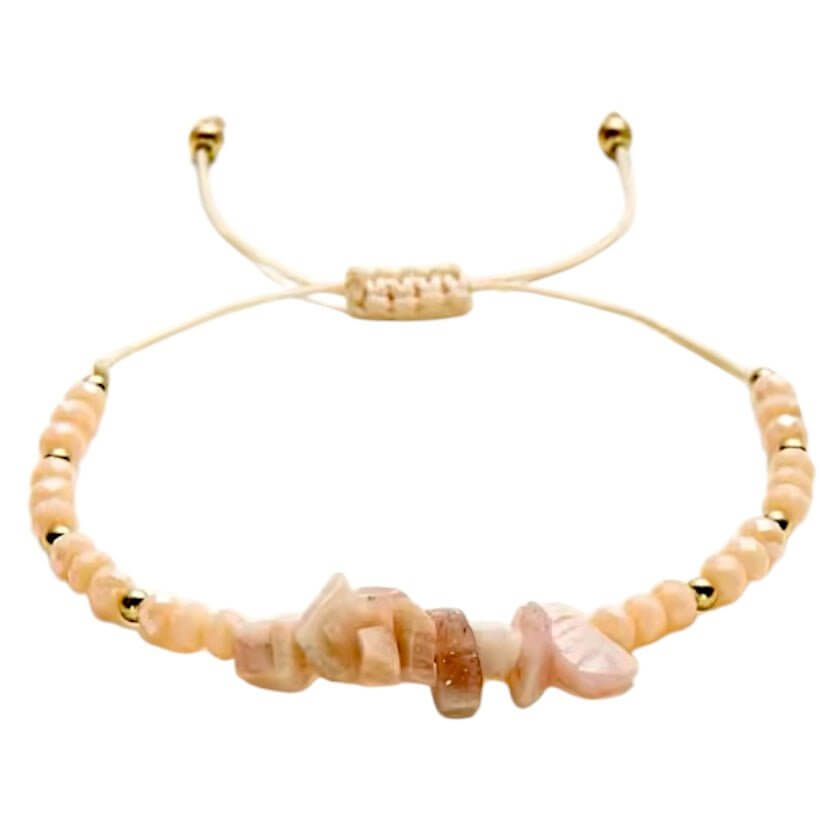 Schutzarmband mit Pfirsich-Mondstein – Natürliche Kraftquelle für Wohlbefinden und Ausgeglichenheit