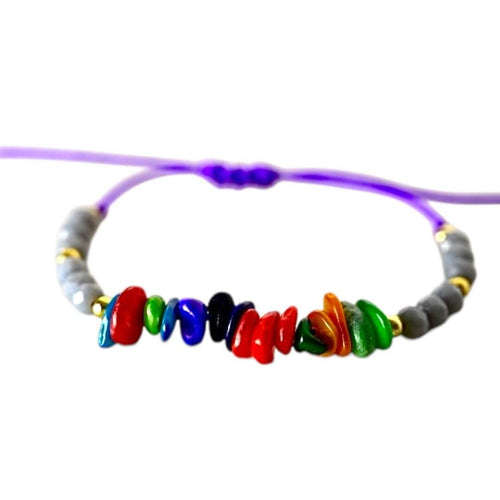 Schutzarmband aus gefärbter Muschelschale – Farben des Ozeans, Kraft des Meeres