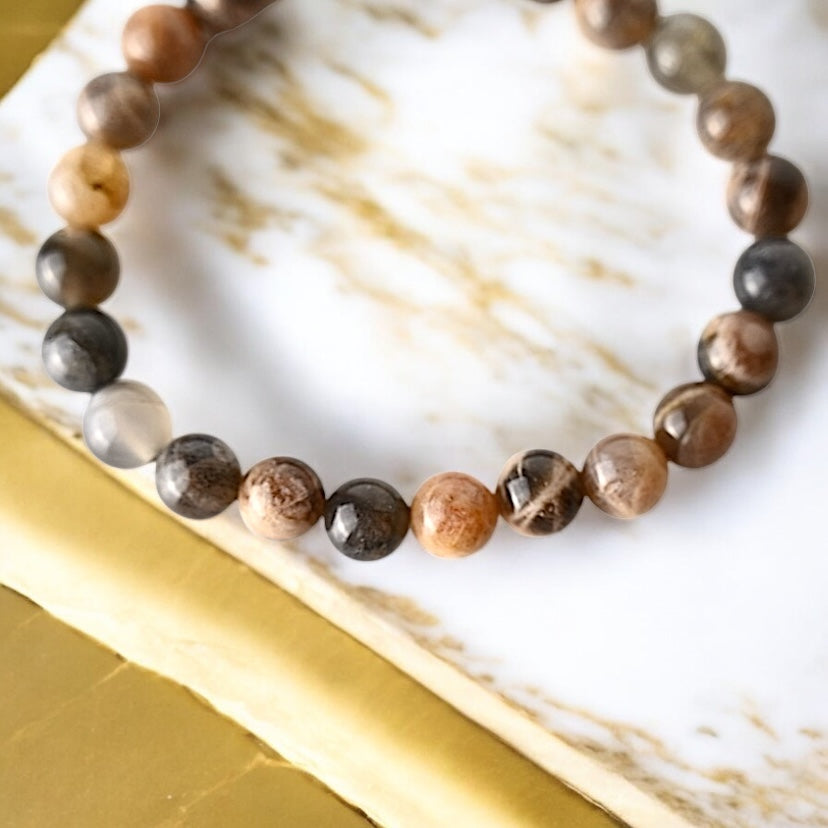 Schwarzer Mondstein Armband