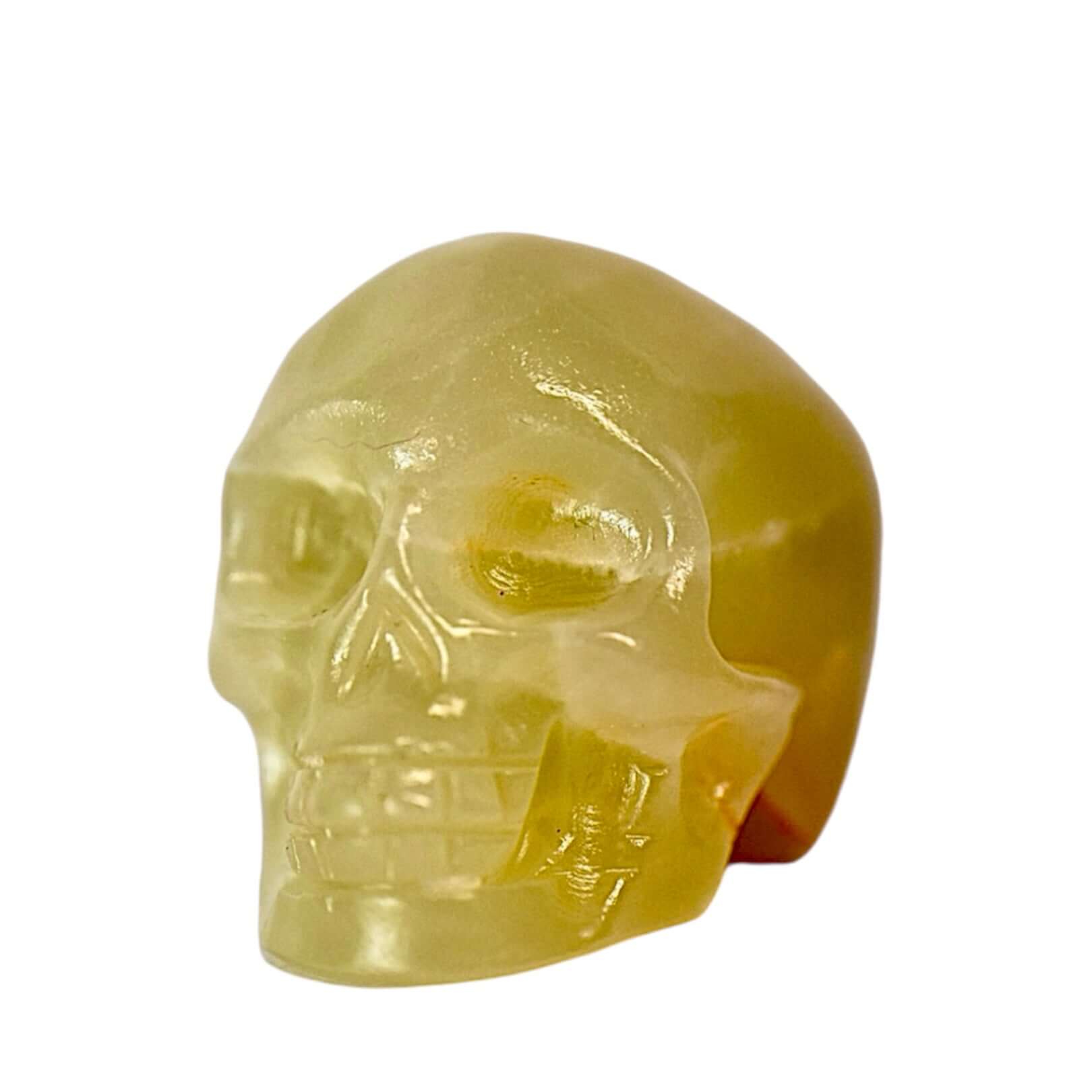 Seidenkristall-Schädel – Faszinierendes Kristallobjekt mit sanftem Glanz