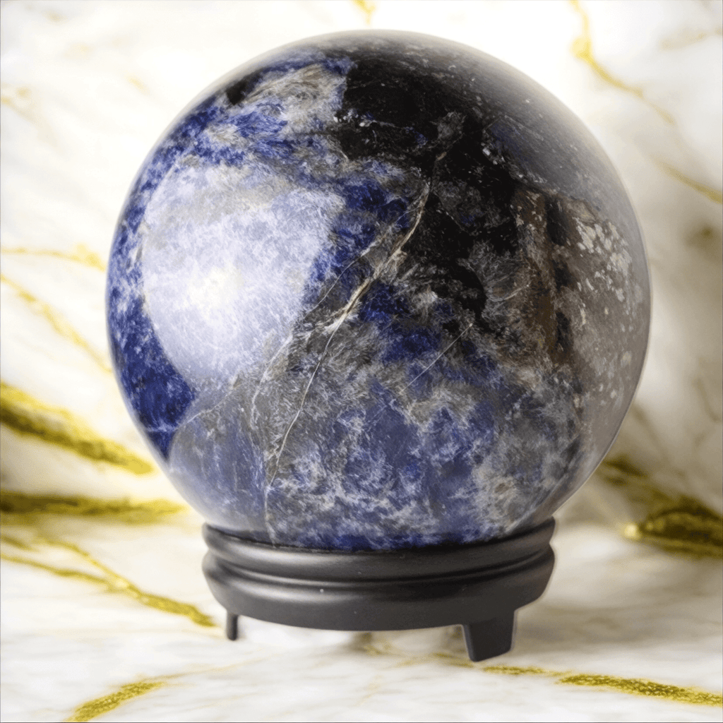 Große Sodalit-Kugel – kraftvolle Energie für Klarheit, Intuition und innere Ruhe