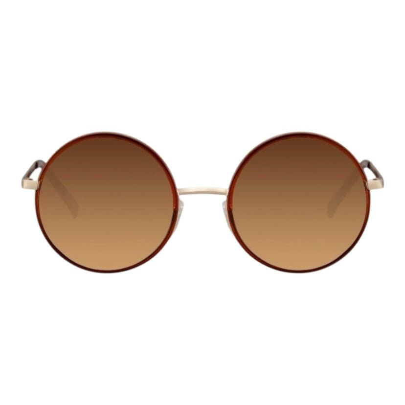 Auffällige runde Sonnenbrille in braun