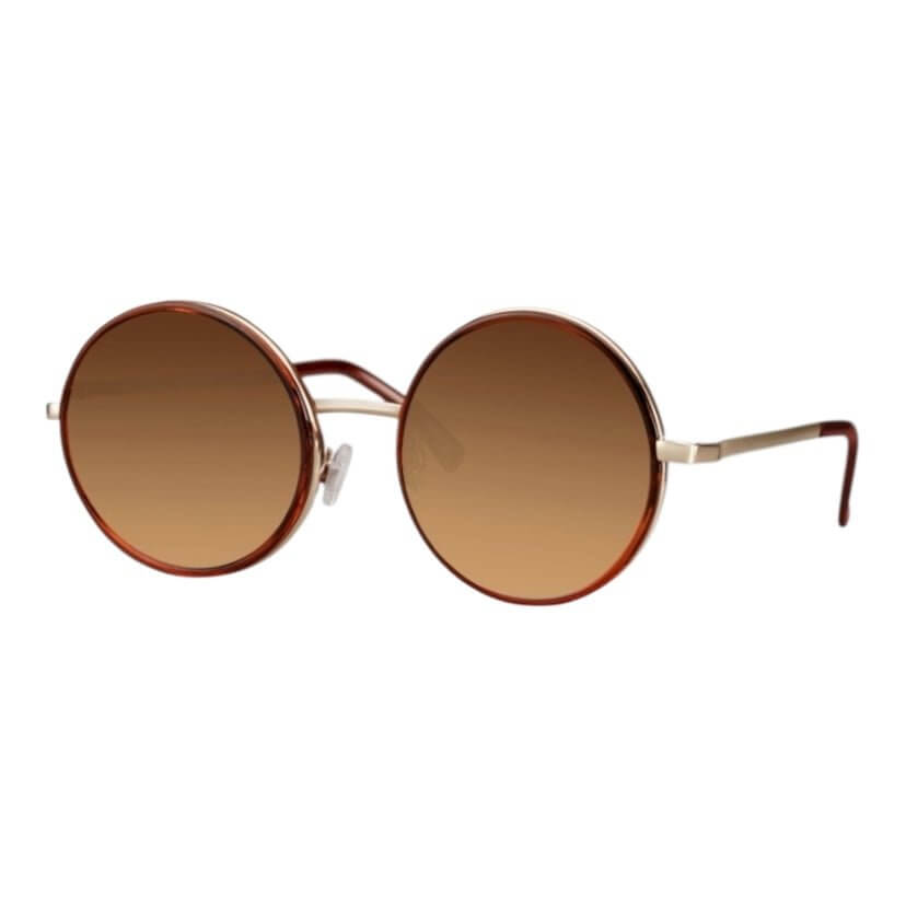 Auffällige runde Sonnenbrille in braun