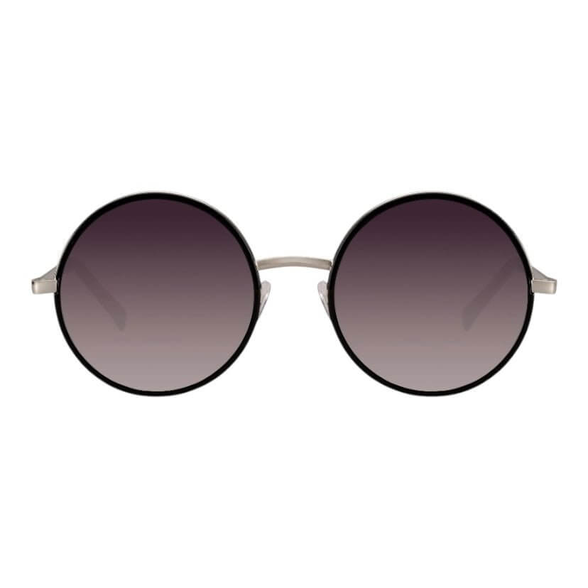 Auffällige runde Sonnenbrille in schwarz