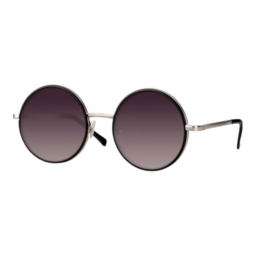 Auffällige runde Sonnenbrille in schwarz