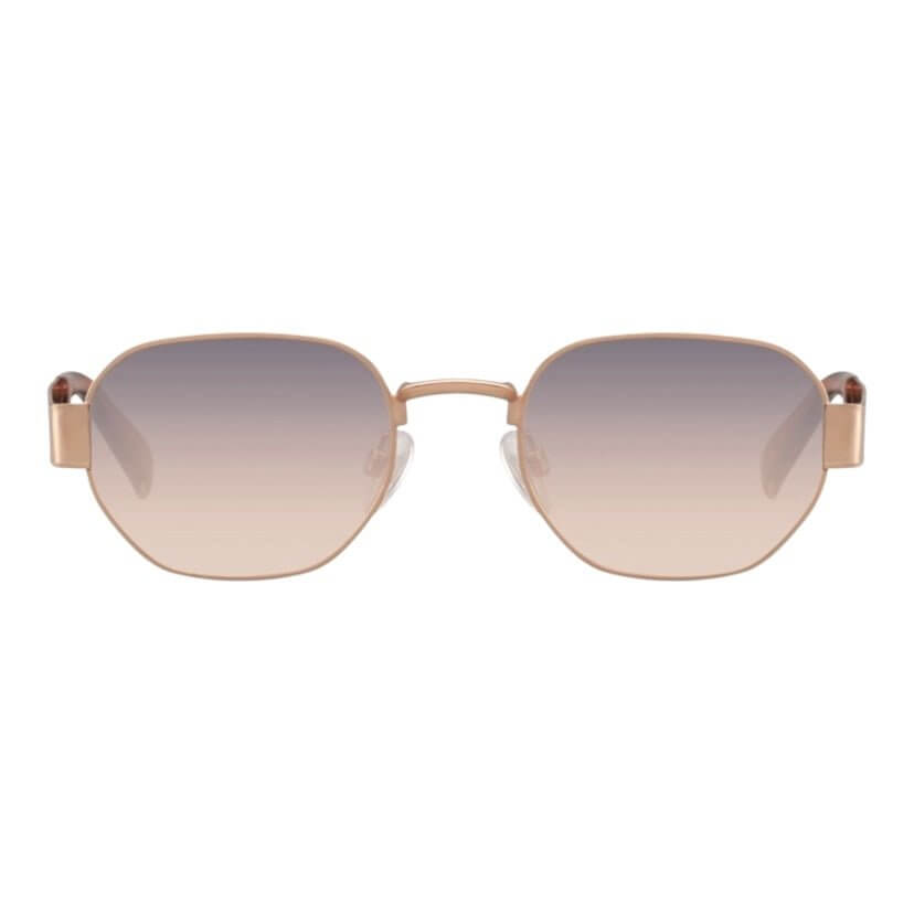 Roségoldene breite Sonnenbrille