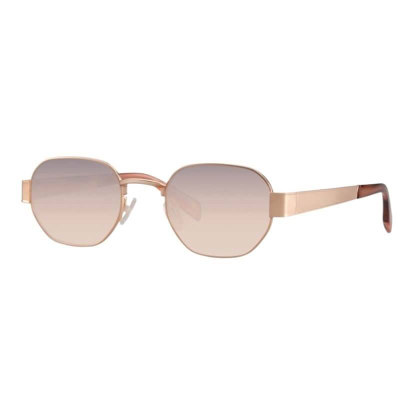 Roségoldene breite Sonnenbrille