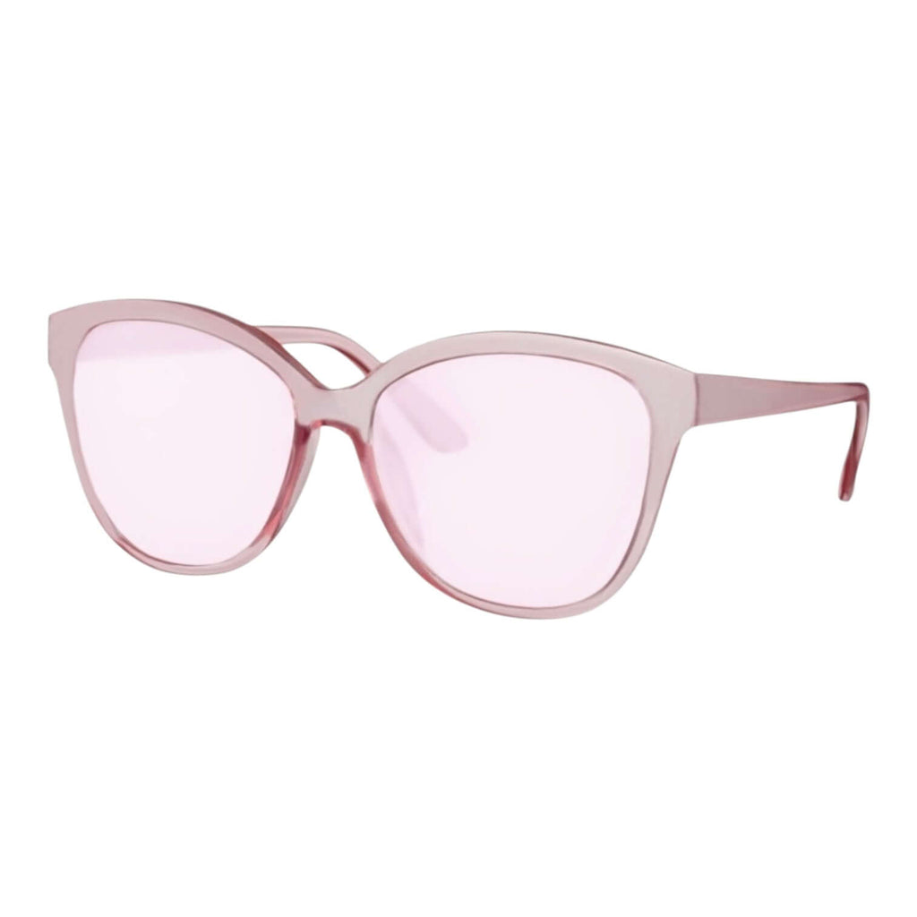 Auffällige durchsichtige Cateye Sonnenbrille in pink