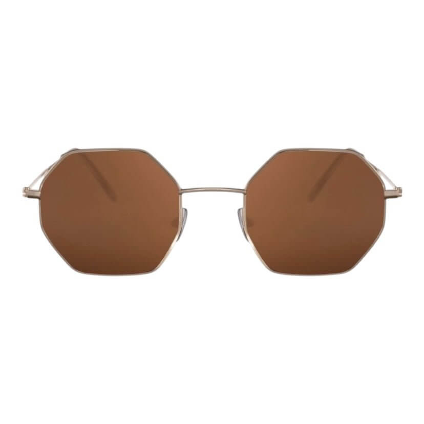 Goldbraune eckige Sonnenbrille