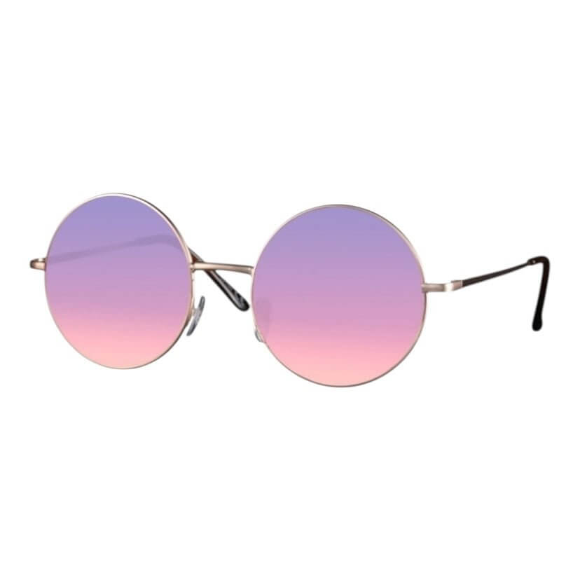 Silberne Sonnenbrille mit rosa Gläsern
