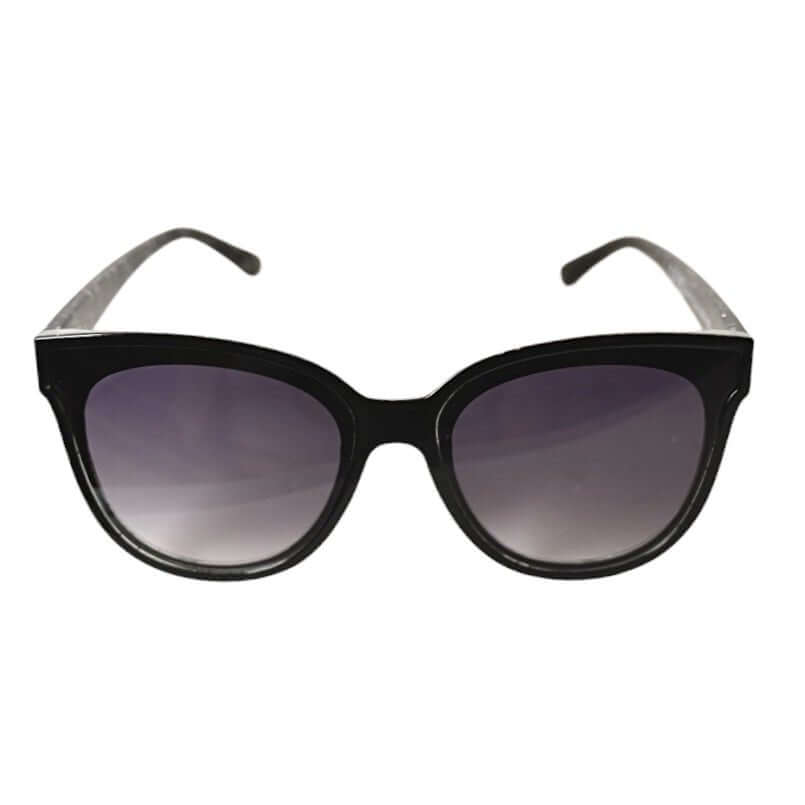 Schwarze Sonnenbrille mit glitzernder Fassung