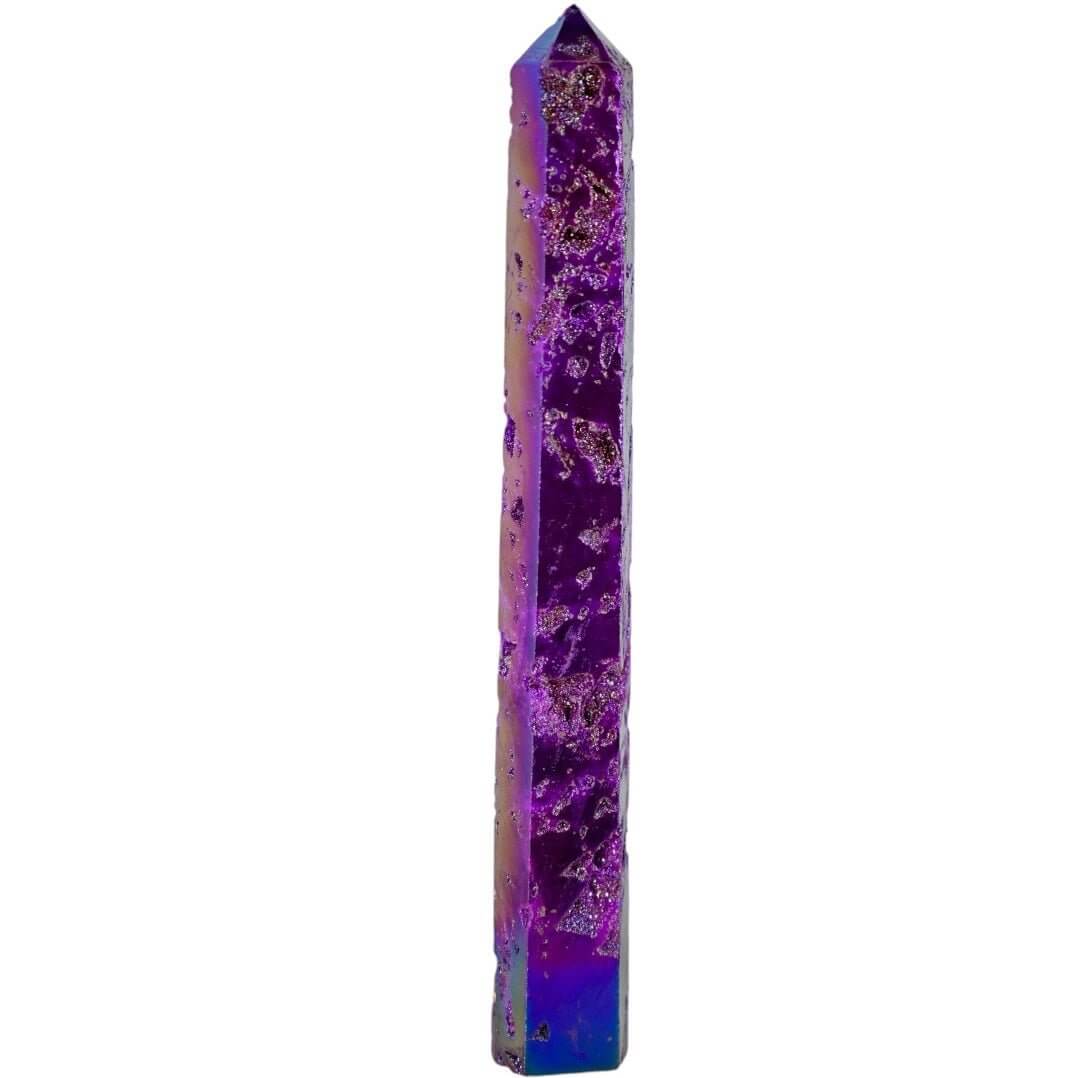 Lila Aura Sphalerit Obelisk - Funkelndes Highlight in den kräftigsten Farben