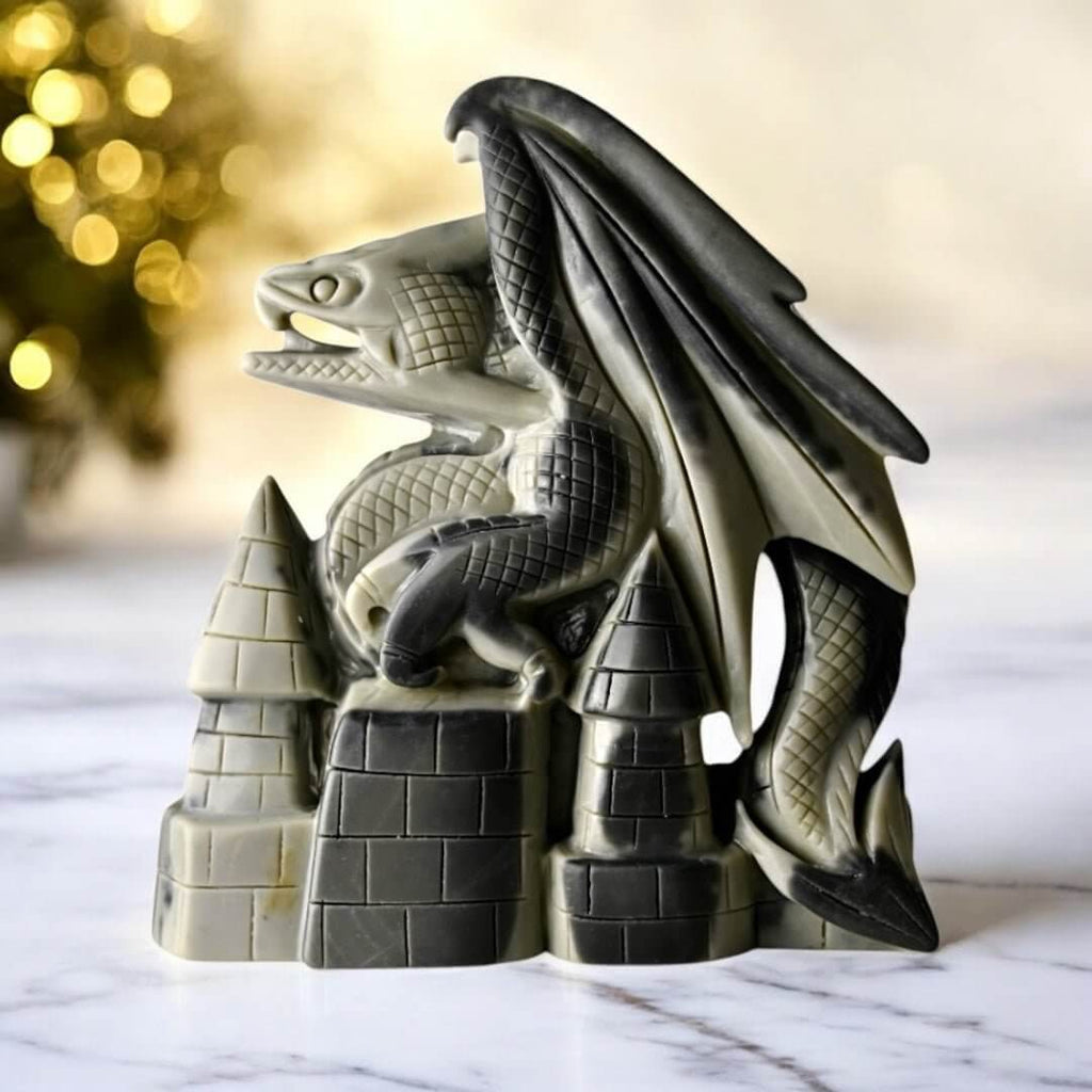 Großer Drache aus Tai-Chi-Stein – Faszinierendes Dekorationshighlight für Wohnräume