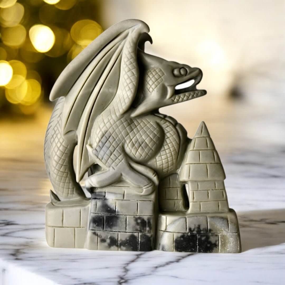 Großer Drache aus Tai-Chi-Stein – Faszinierendes Dekorationshighlight für Wohnräume