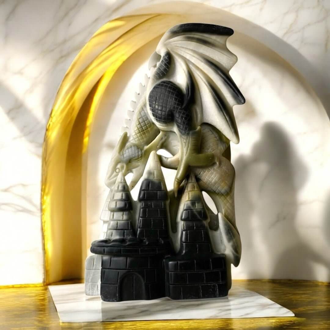 Großer Drache aus Tai-Chi-Stein – Dekoratives Highlight voller Kraft und Energie