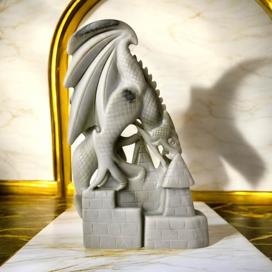 Großer Drache aus Tai-Chi-Stein – Dekoratives Highlight voller Kraft und Energie