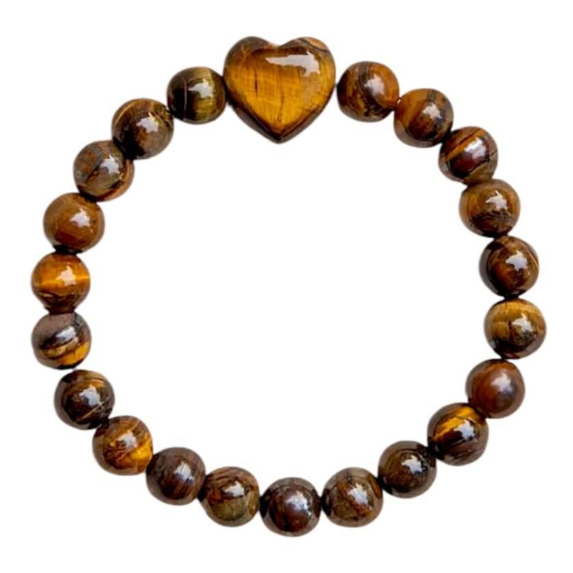 Kugelarmband aus Tigerauge mit Herz – Natürliche Kraftquelle für Mut und Gelassenheit