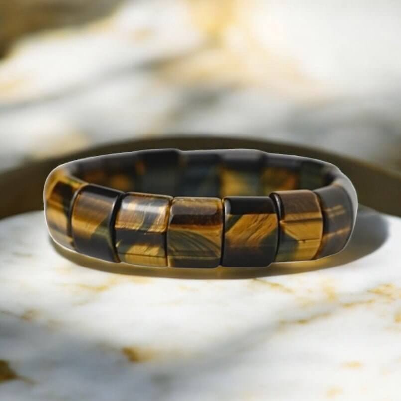 Rundes Tigerauge-Armband – Stilvolles Schmuckstück mit warmem, schimmerndem Farbton