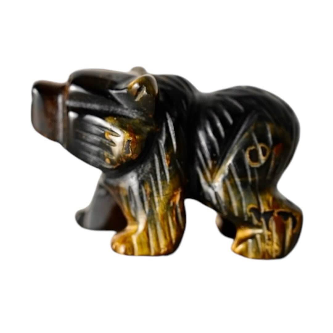 Bär aus Tigerauge - Begleiter für Mut & Kraft