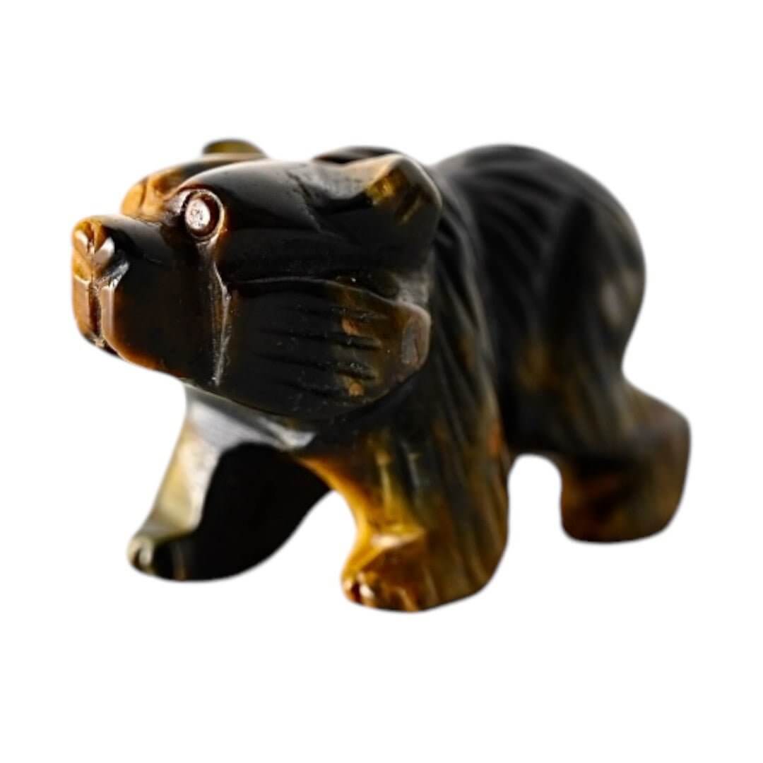 Bär aus Tigerauge - Begleiter für Mut & Kraft
