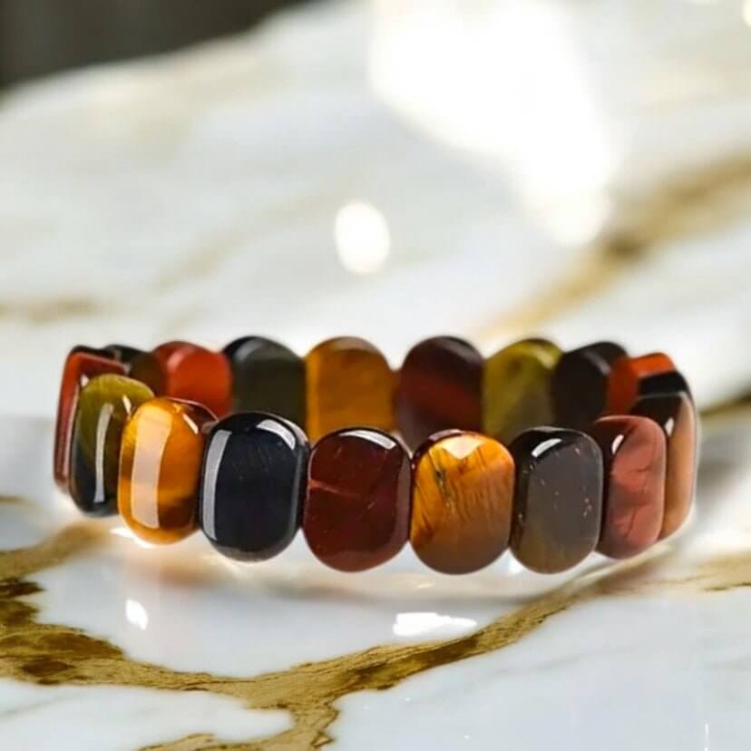 Dreifarbiges Armband mit Tigerauge – Stilvolles Schmuckstück für Selbstvertrauen und Balance