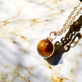 Tigerauge Halskette - Kugel Anhänger