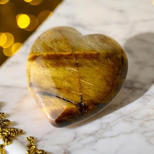 Mini Tigerauge Herz - Schimmernder Talisman