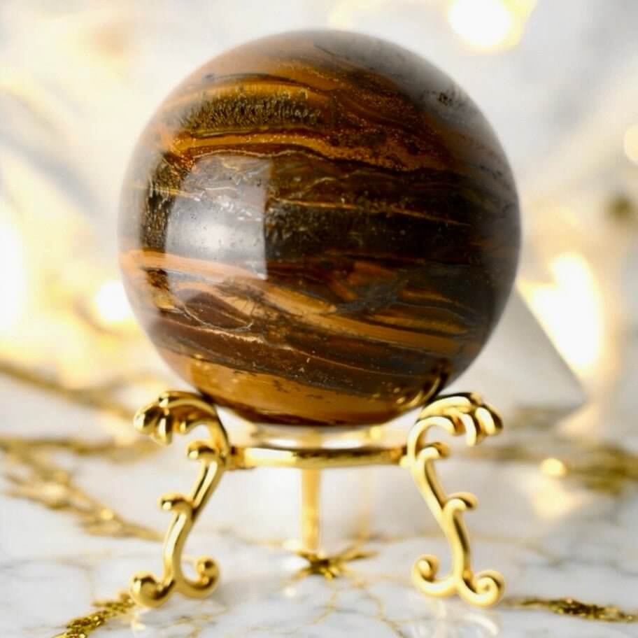 Tigerauge Kugel – warm schimmerndes Naturjuwel