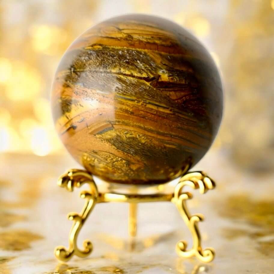 Tigerauge Kugel – warm schimmerndes Naturjuwel