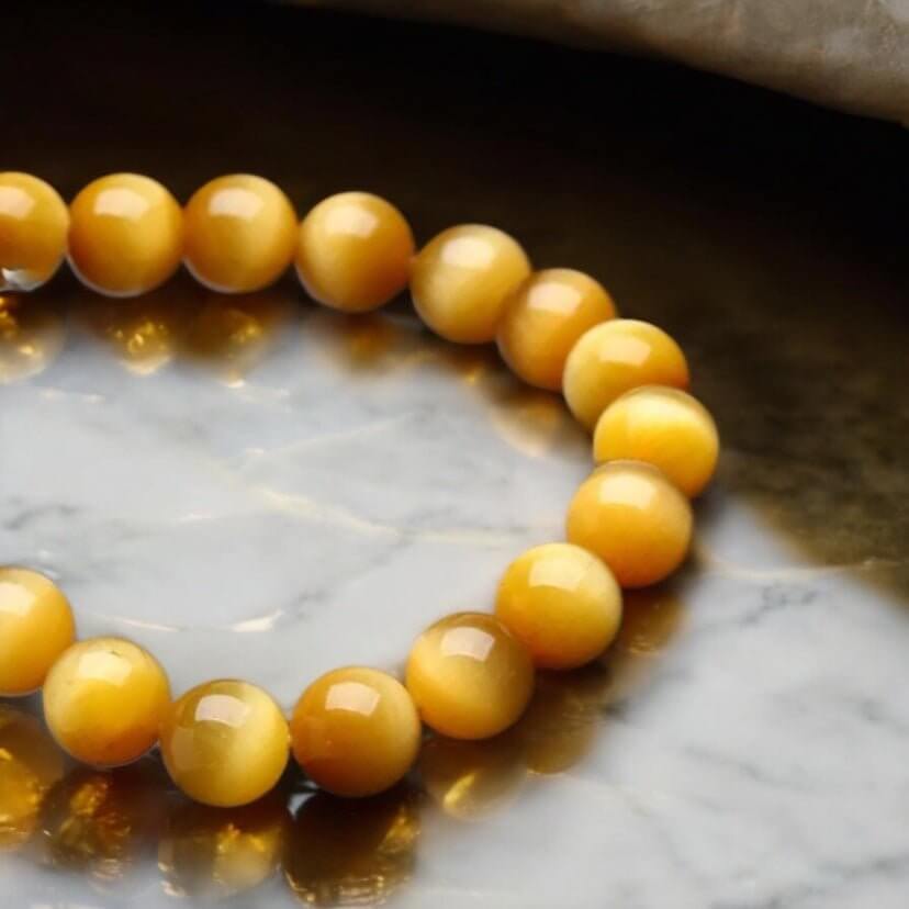 Gelbes Tigerauge Kugelarmband - Helle Farben für helle Gedanken