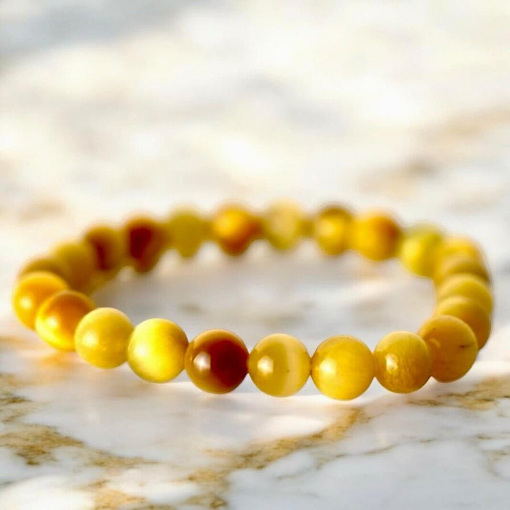 Gelbes Tigerauge Kugelarmband - Helle Farben für helle Gedanken
