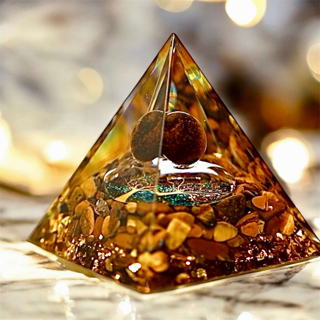 Tigerauge Orgonit Pyramide