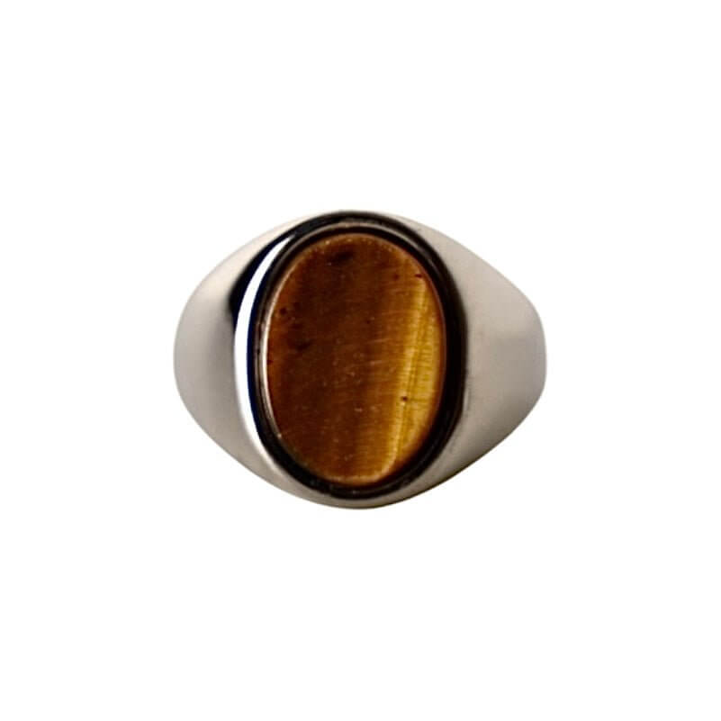 Silberner Ring mit Tigerauge in Oval – stilvolles Highlight für ausdrucksstarken Look