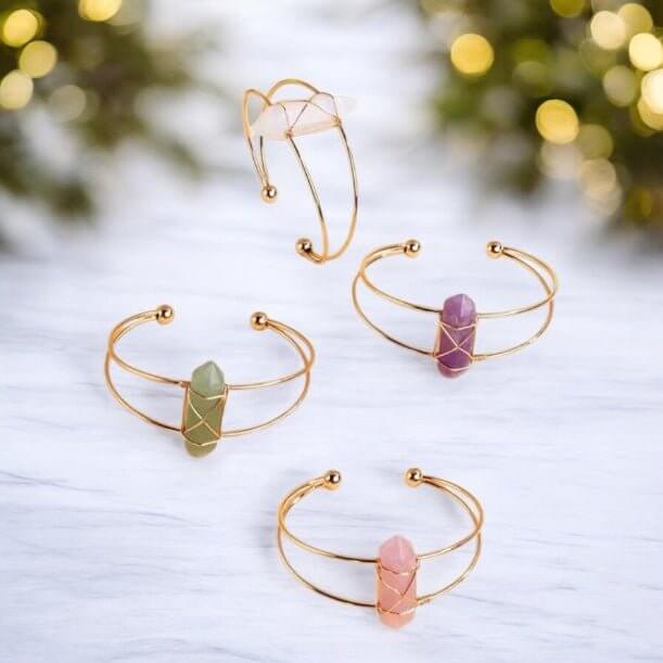 Tigeraugen Armreif – Offenes Design für Eleganz, in warmen Farben