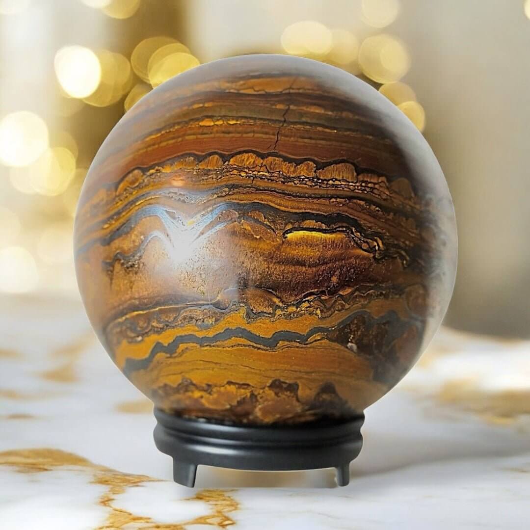 Große Tigereisen-Kugel – kraftvolle Energie für Mut, Stabilität und innere Stärke
