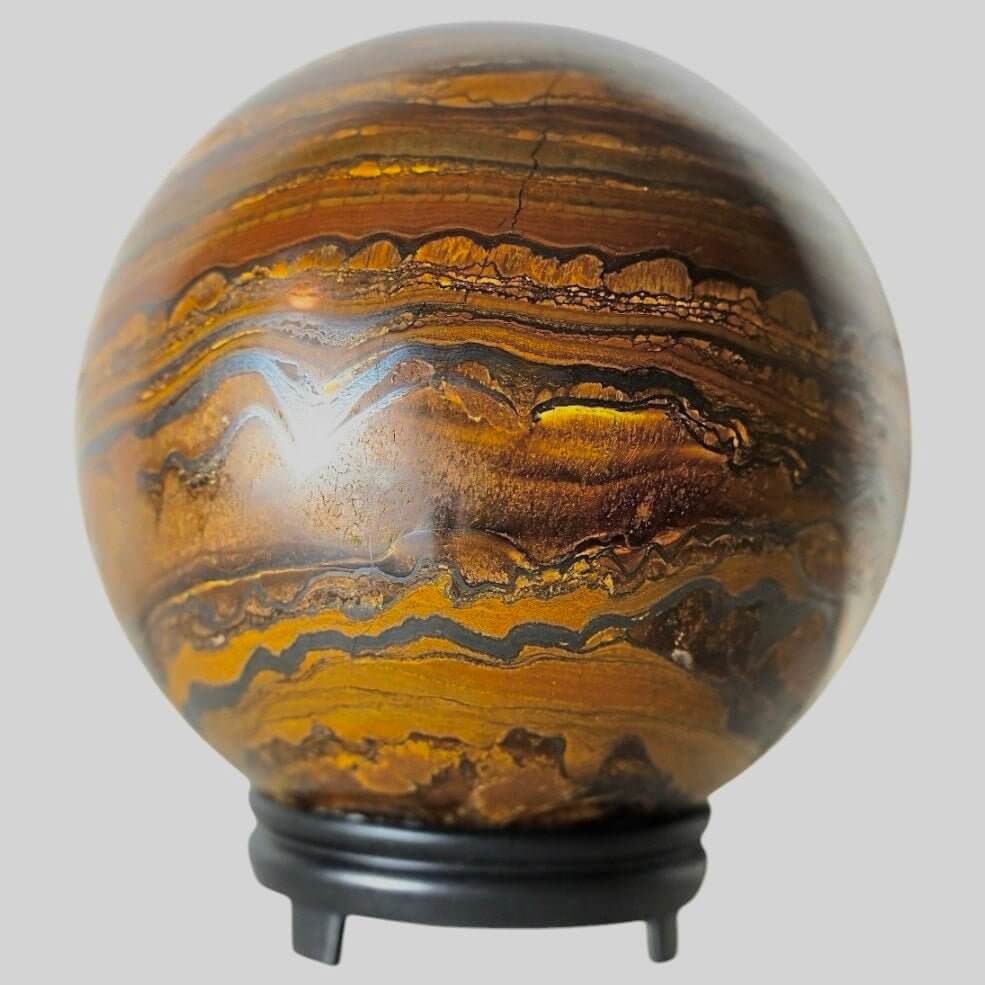 Große Tigereisen-Kugel – kraftvolle Energie für Mut, Stabilität und innere Stärke