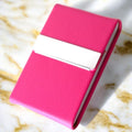 Visitenkartenetui Silber & Kunstleder, pink