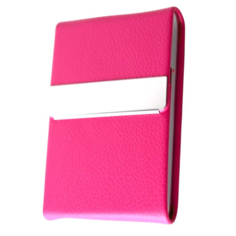 Visitenkartenetui Edelstahl & Kunstleder, pink
