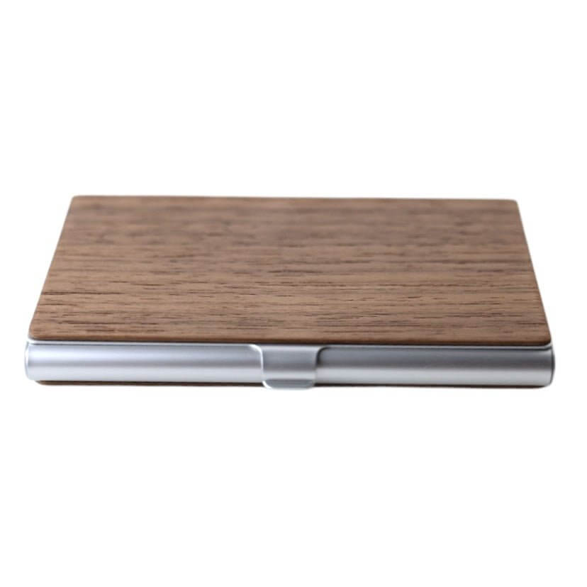 Visitenkartenetui Holz und Silber