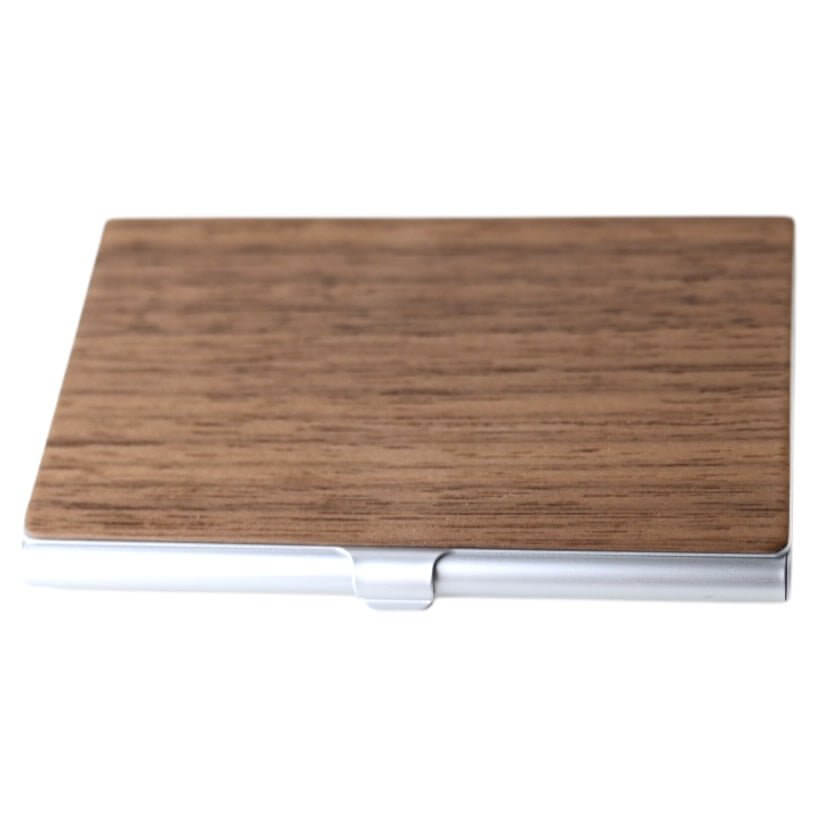 Visitenkartenetui Holz und Silber