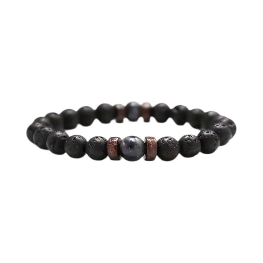 Kugelarmband aus Vulkanstein & Labradorit – Natürliche Kraftquelle für Stabilität und Energie