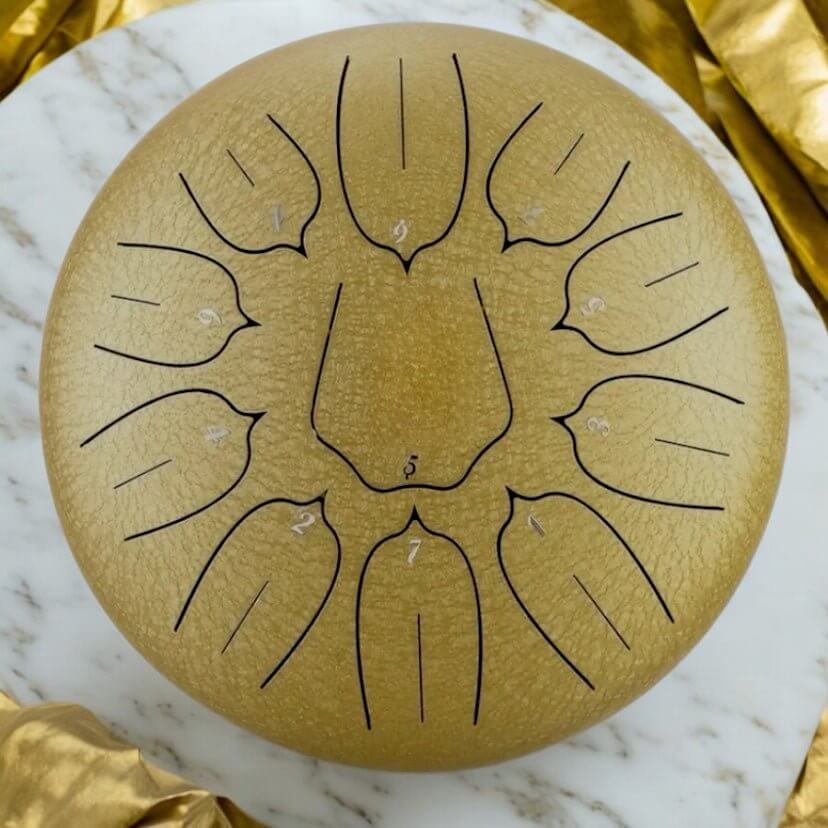 Riesige Zungentrommel Gold – ideal für Meditation und Achtsamkeit