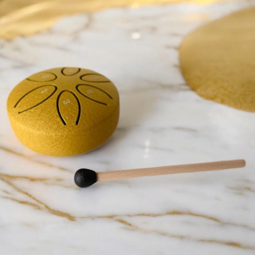 Kleine Zungentrommel in Gold – beruhigende Töne für Körper und Geist