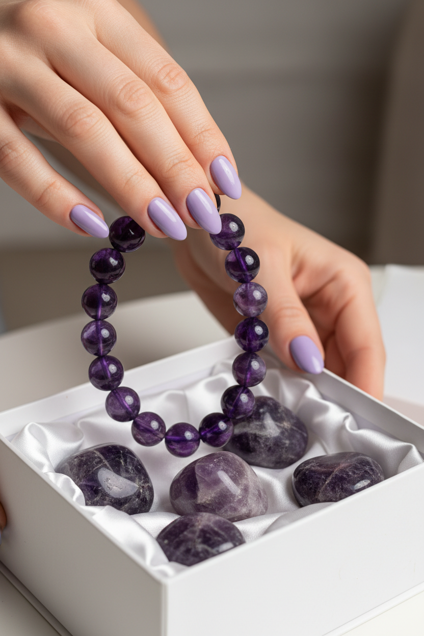 Amethyst-Armband Geschenkpräsentation